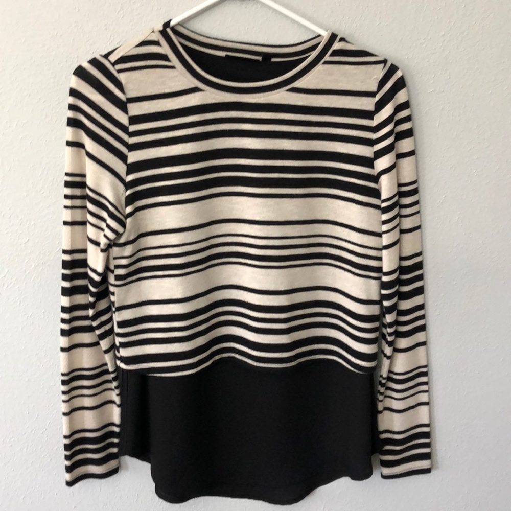 Striped long-sleeved blouse